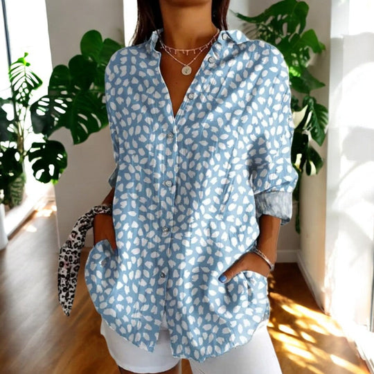 Kvinders Vintage Bluse i Smukke Farver 6