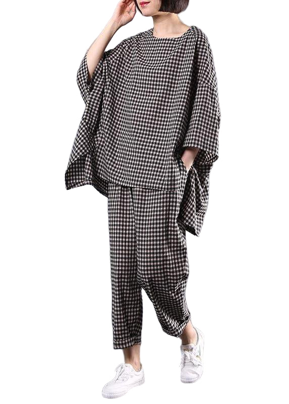 Kvinders Vintage Bluse og Bukser Sæt Chic Mønster 0