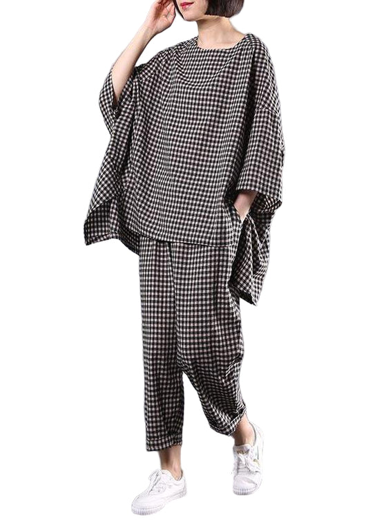 Kvinders Vintage Bluse og Bukser Sæt Chic Mønster 0