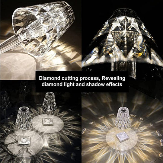 LED Bordlampe Diamant Design Justerbare Lysindstillinger 4