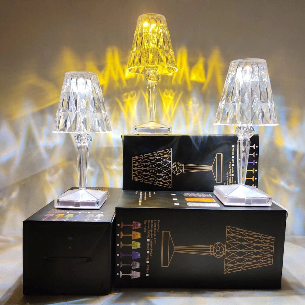 LED Bordlampe Diamant Design Justerbare Lysindstillinger 8