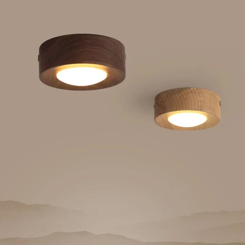 Loftlampe i Valnød med LED Belysning 0