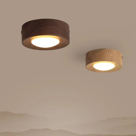 Loftlampe i Valnød med LED Belysning 0