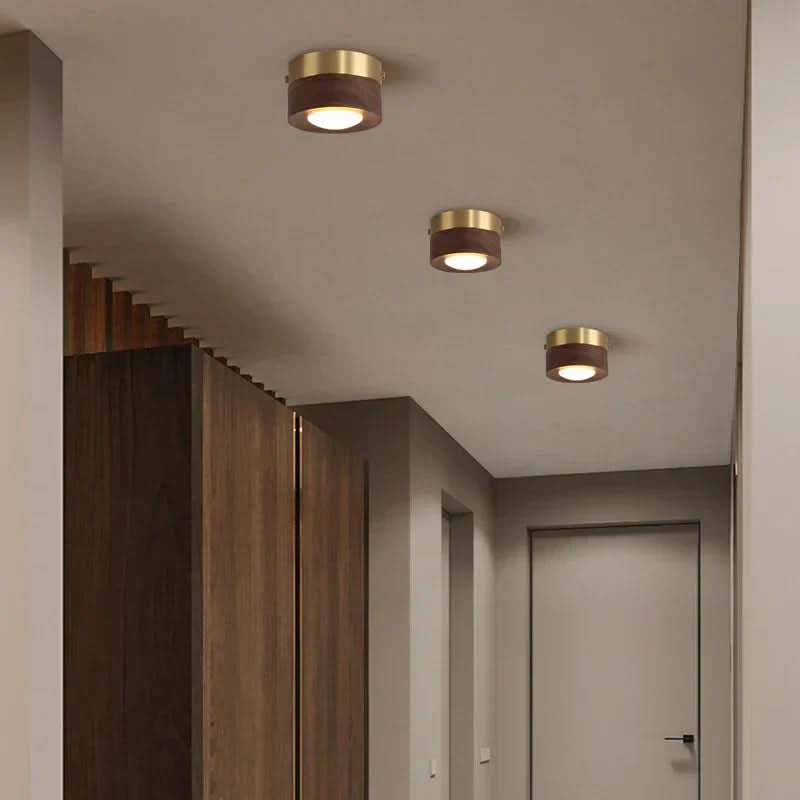 Loftlampe i Valnød med LED Belysning 3