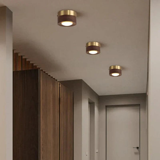 Loftlampe i Valnød med LED Belysning 3