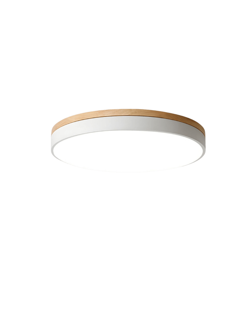 Loftslampe med Naturligt Træ og Grøn Accent 10