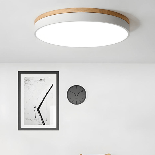 Loftslampe med Naturligt Træ og Grøn Accent 6