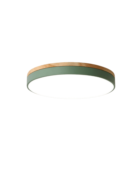 Loftslampe med Naturligt Træ og Grøn Accent 8