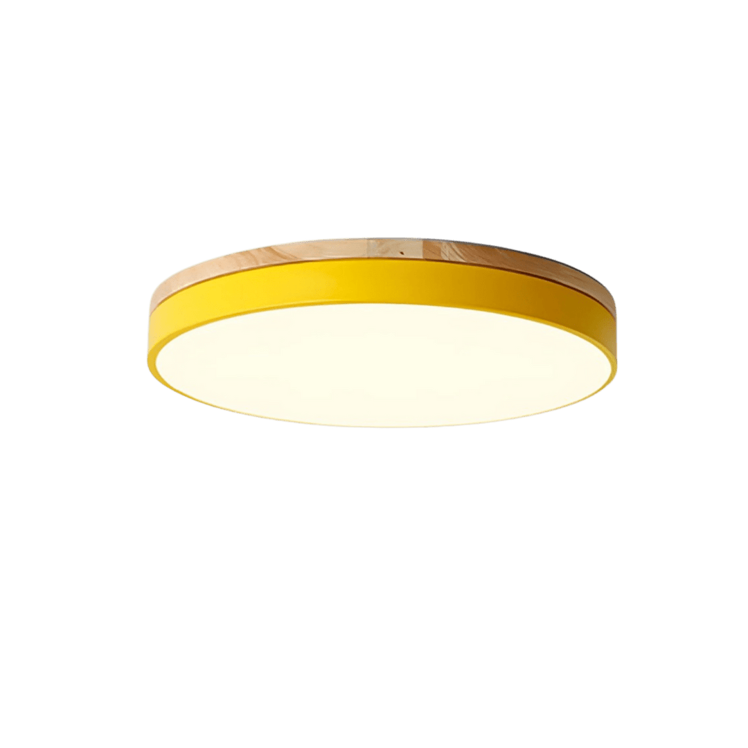 Loftslampe med Naturligt Træ og Grøn Accent 9