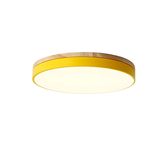 Loftslampe med Naturligt Træ og Grøn Accent 9