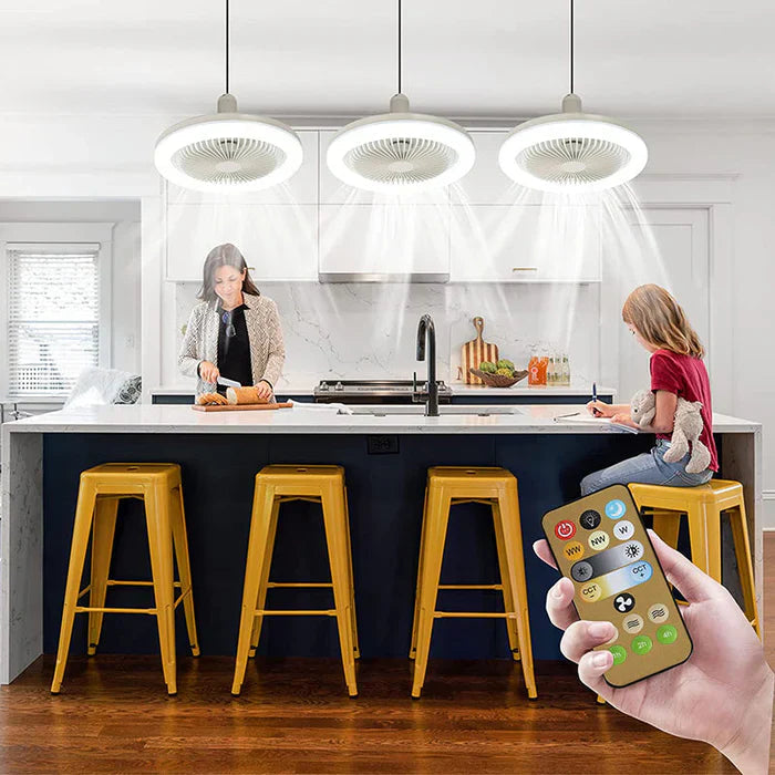 Loftsventilator Med LED Lys Og Fjernbetjening Modern Design 7
