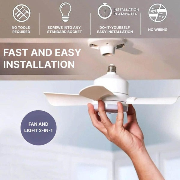 Loftsventilator Med LED Lys Og Fjernbetjening Moderne Design 1