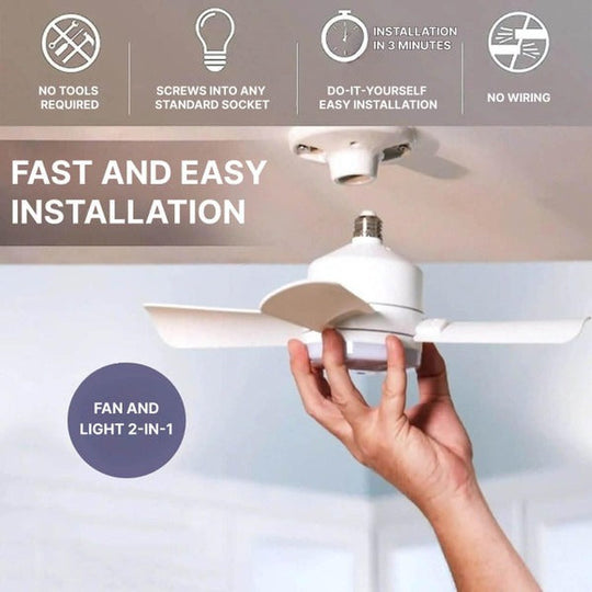 Loftsventilator Med LED Lys Og Fjernbetjening Moderne Design 1
