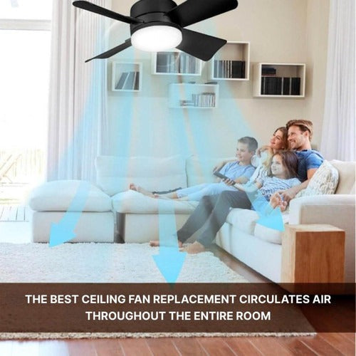 Loftsventilator Med LED Lys Og Fjernbetjening Moderne Design 6