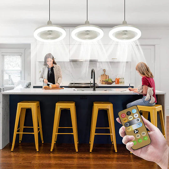 Loftsventilator med Lys og Fjernbetjening Slank Design 2