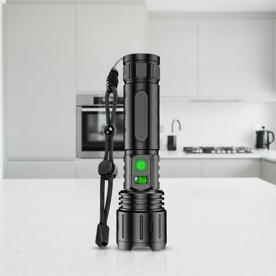 Lommelygte med 100.000 lumen og Powerbank Funktion 0