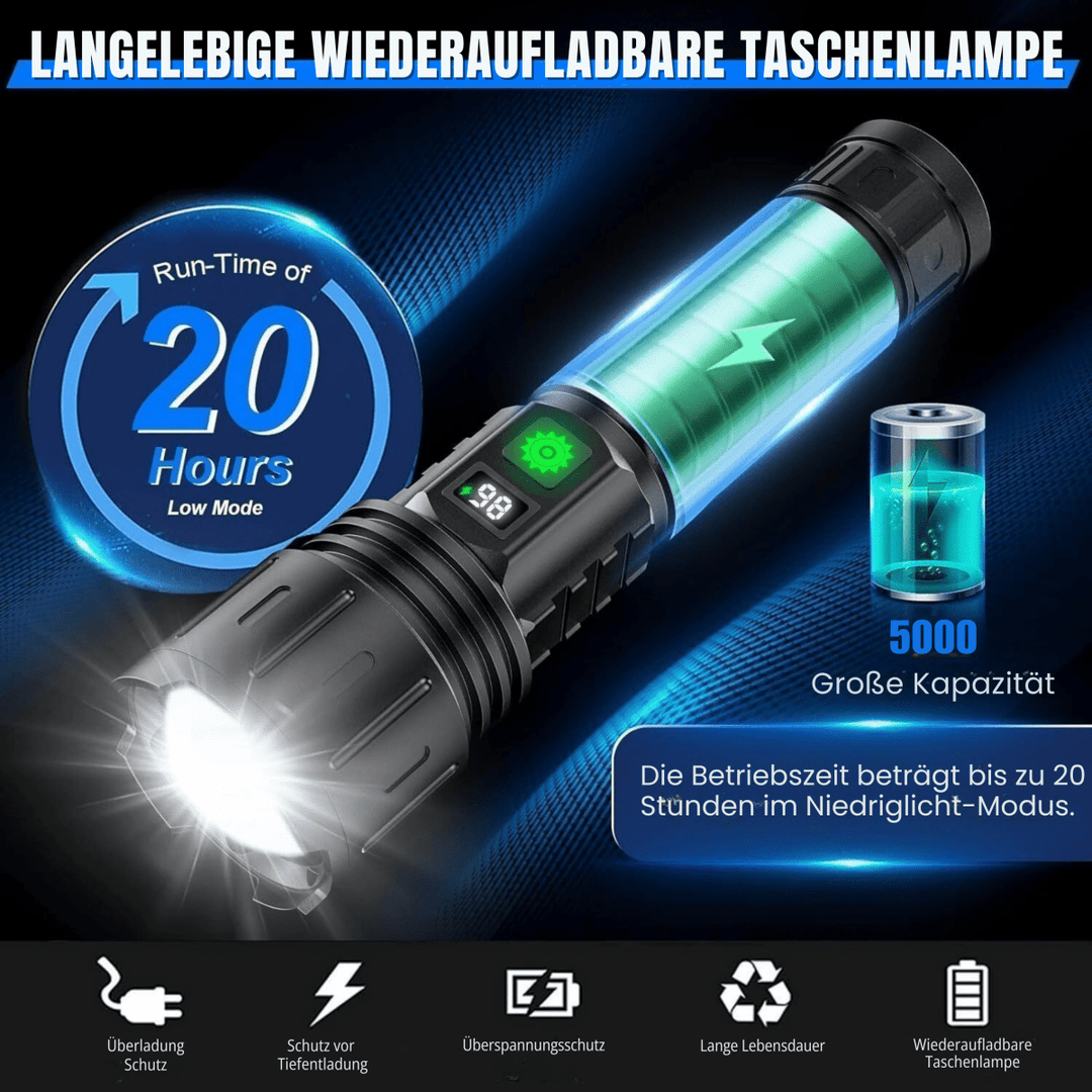 Lommelygte med 100.000 lumen og Powerbank Funktion 2
