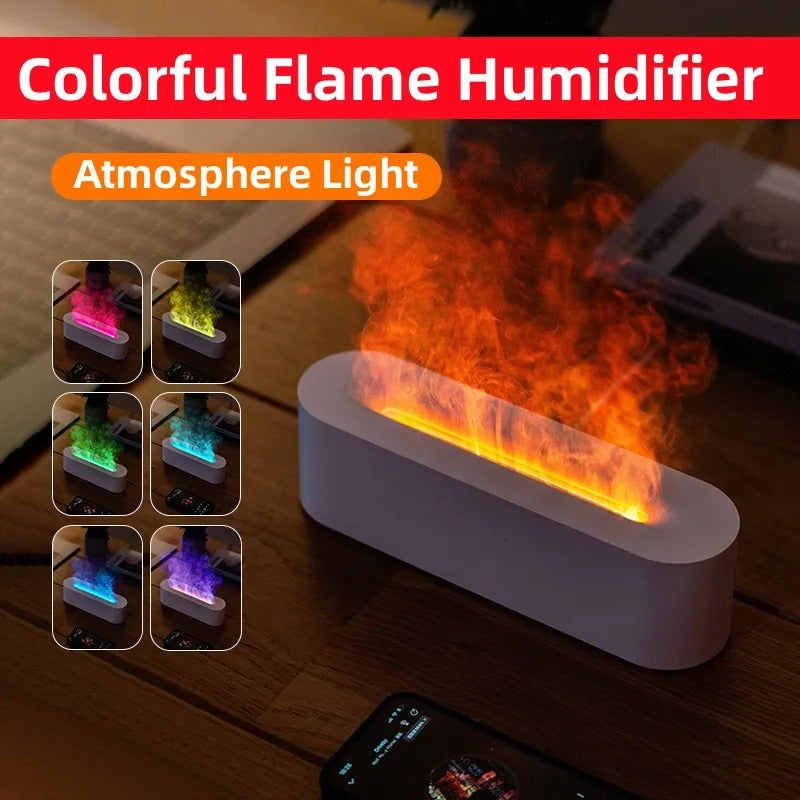 Luftfugter med Flammeeffekt og Aroma Diffuser 4