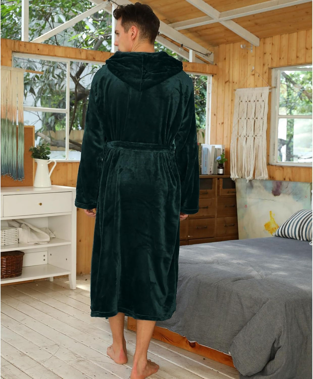 Mænds Badekåbe Med Hætte - Komfortabel Og Stilfuld Fleece Design 2