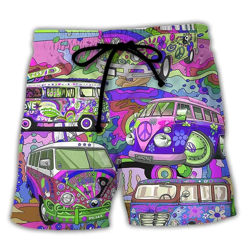Mænds Badeshorts med Graffiti Design 4