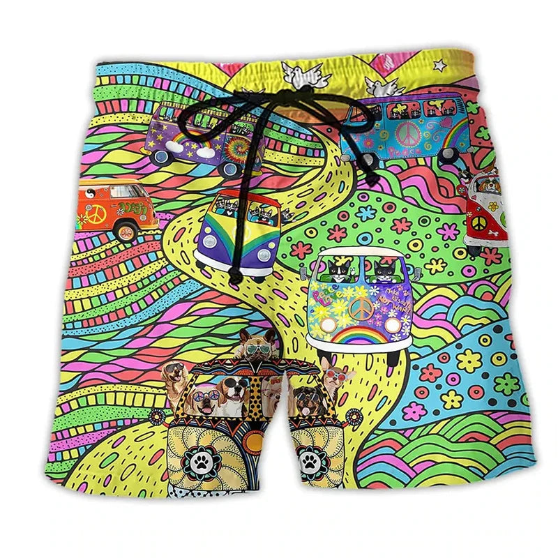 Mænds Badeshorts med Graffiti Design 6