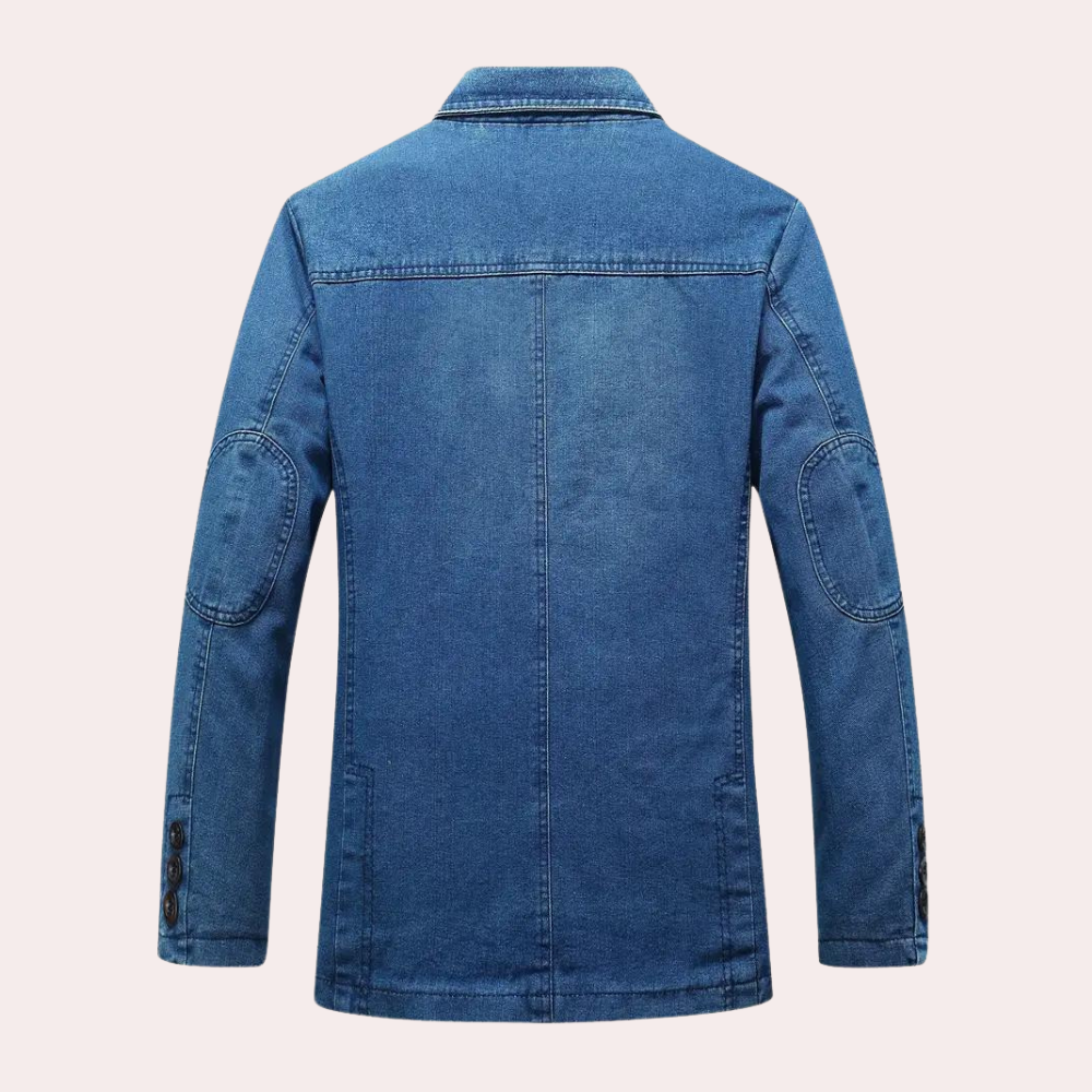 Mænds Denim Blazer Afslappet Stil 1