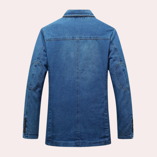Mænds Denim Blazer Afslappet Stil 1