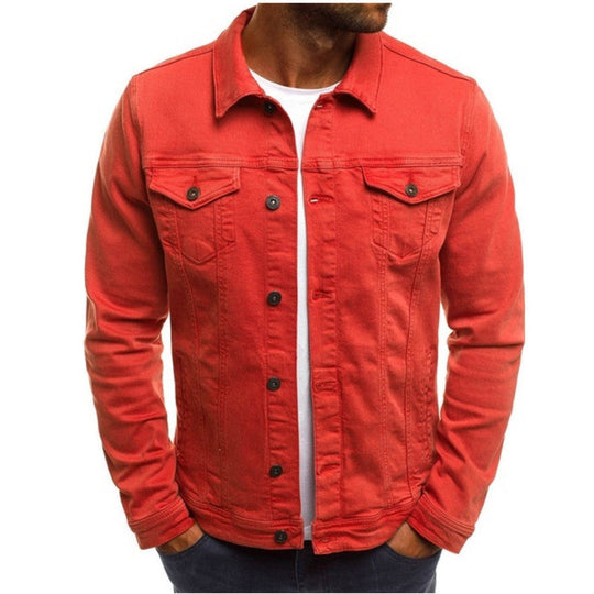 Mænds Denim Jakke Regular Fit Button-Up 1