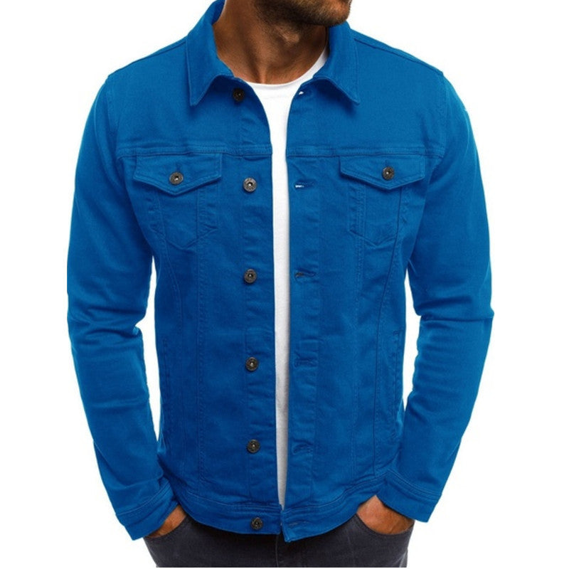 Mænds Denim Jakke Regular Fit Button-Up 3