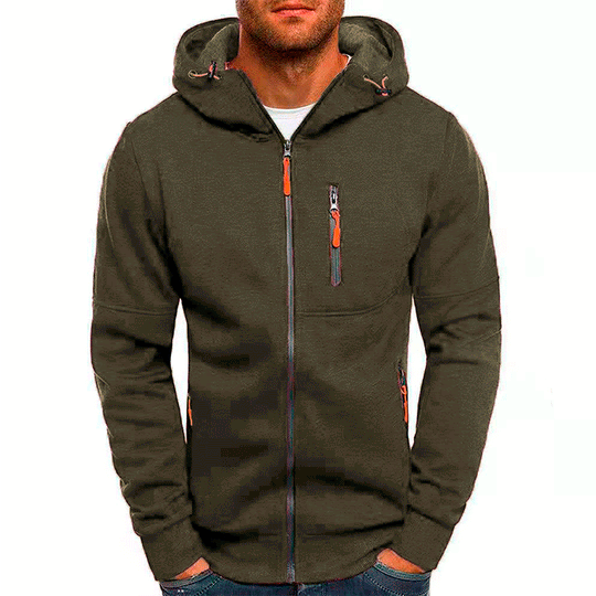 Mænds Fleece Hættejakke Casual Stil 0
