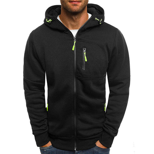 Mænds Fleece Hættejakke Casual Stil 2