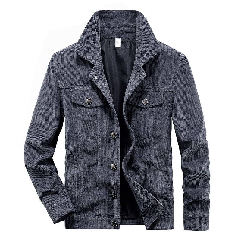 Mænds Fløjlsjakke Casual Stil Moderne 4