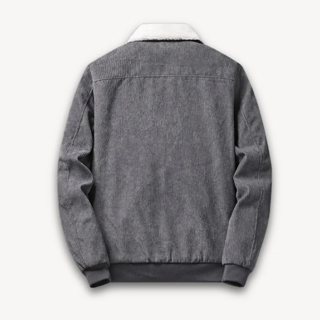 Mænds Fløjlsjakke med Sherpa-Krave Stilig Vinterjakke 1