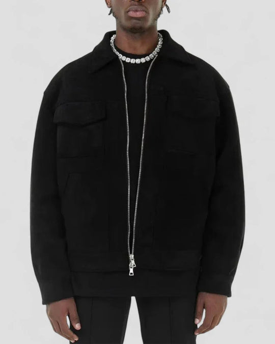 Mænds Fritidsjakke med Lynlås og Lommer 1