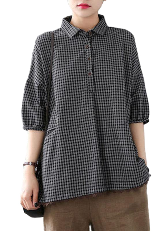 Mænds Halværmet Patchwork T-shirt i Mørkegrå 0