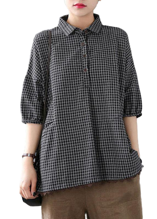 Mænds Halværmet Patchwork T-shirt i Mørkegrå 0