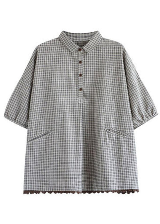 Mænds Halværmet Patchwork T-shirt i Mørkegrå 4