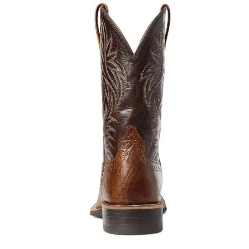 Mænds Høje Støvler Håndlavet Læder Retro Cowboy Støvler med Broderi 1