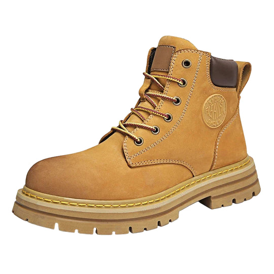 Mænds Høje Støvler i Læder til Udendørs Brug med Non-Slip Sål 11