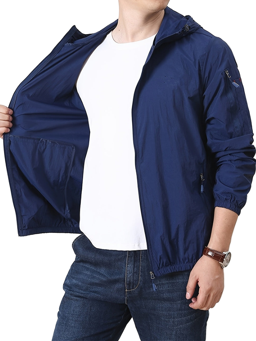 Mænds Jakke Til Udendørs Aktiviteter Med Hætte Moderne Stil 0