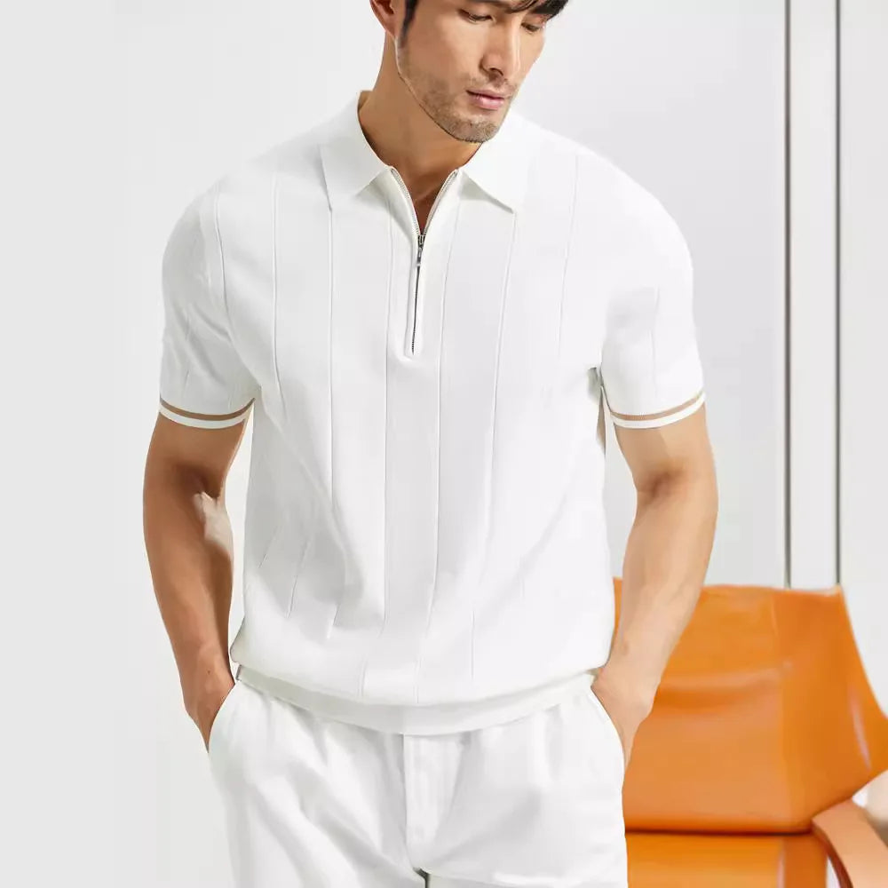 Mænds Kort Poloshirt Slank Pasform 2