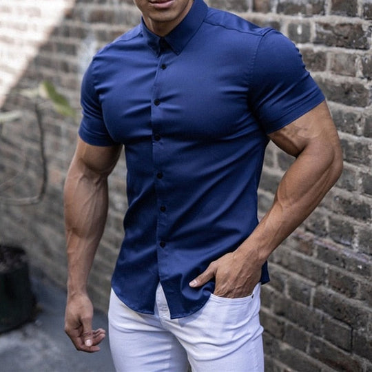 Mænds Kortærmet T-shirt Slim Fit Moderne Design 5