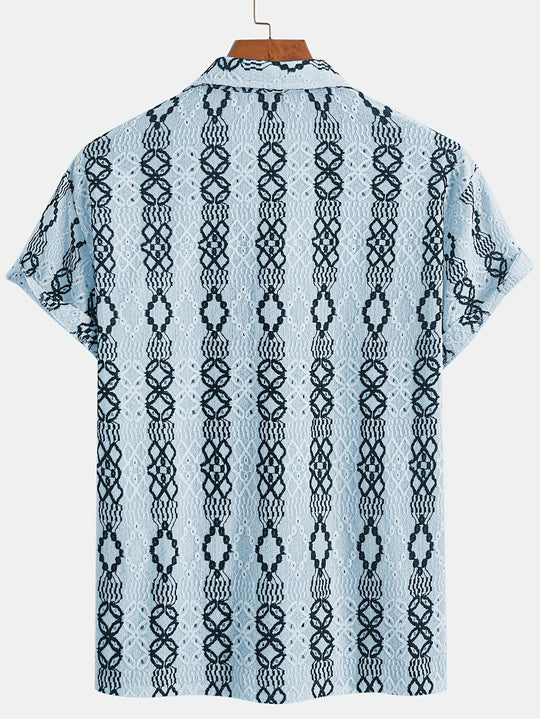 Mænds Korte Ærmer Skjorte Med Mønster 5