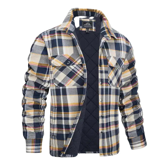 Mænds Langærmet Skjortekavaj i Rutig Design 0