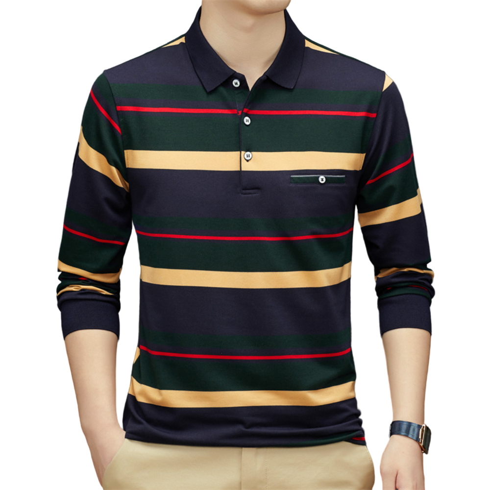 Mænds Langærmet T-shirt med Striber 0