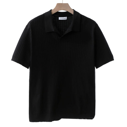 Mænds Poloshirt Klassisk Stil Med Ribbenmønster 0