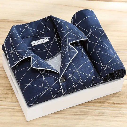 Mænds Pyjamassæt Klassisk Stil 7