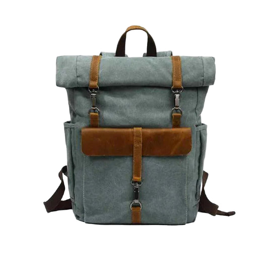 Mænds Roll Top Rygsæk Vintage Stil 0