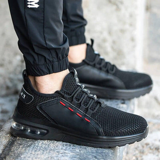 Mænds Sikkerhedssko med Ståltå og Skridsikker Ydersål 0