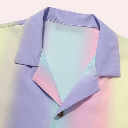 Mænds Skjorte Med Farverige Striber 5